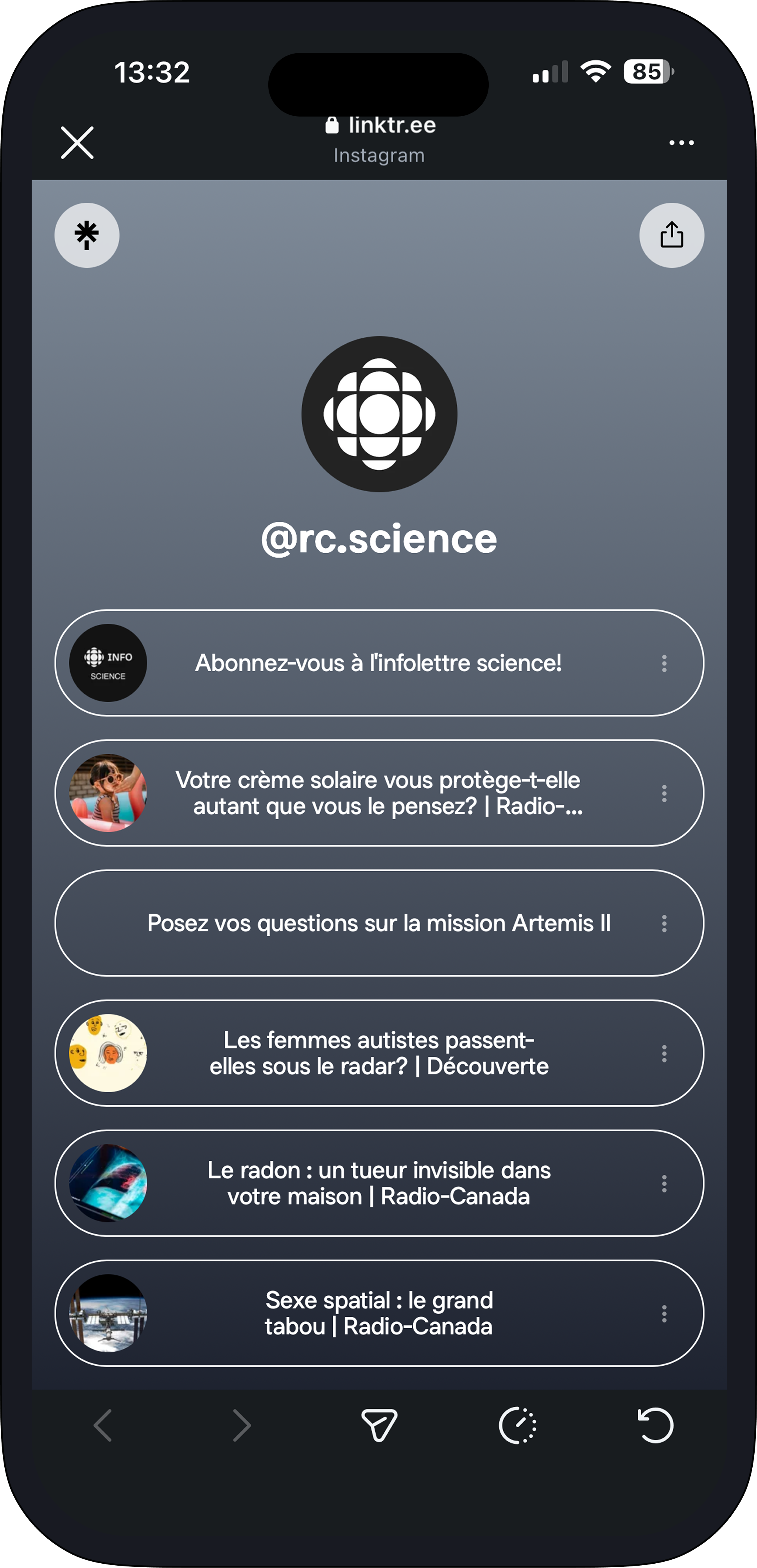 Linktree actuel de rc.science