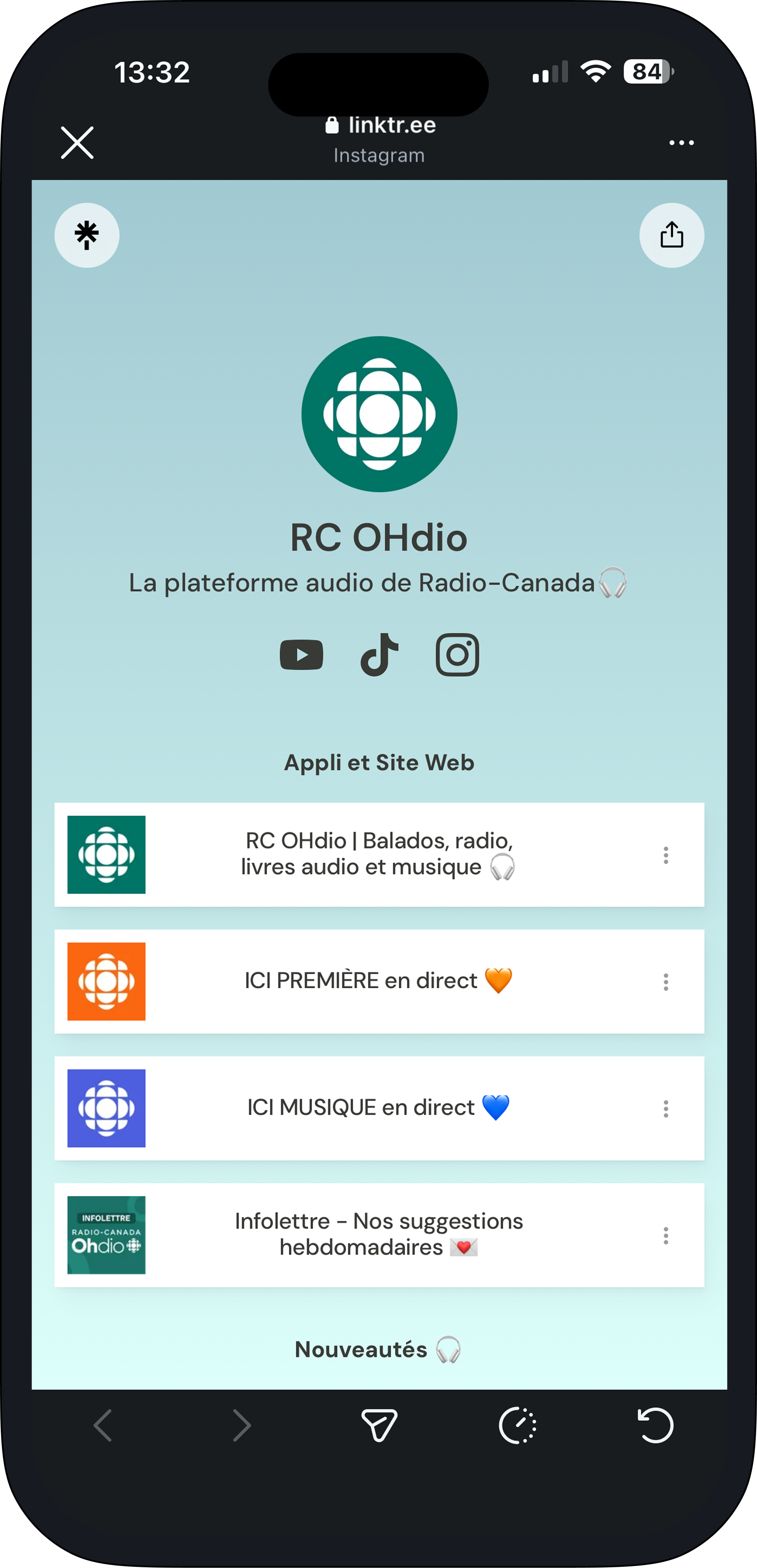 Linktree actuel de RC OHdio